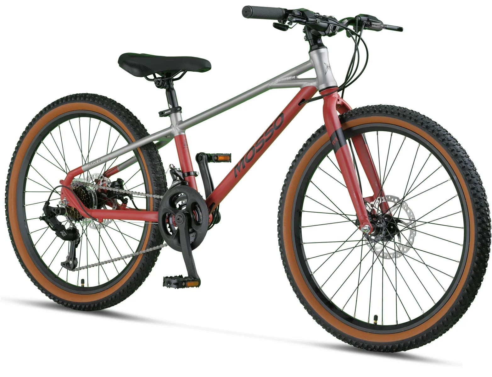MOSSO DEMARCH M-24-MD ERKEK DAĞ BİSİKLETİ  280H 24 JANT 21 VİTES GREY RED