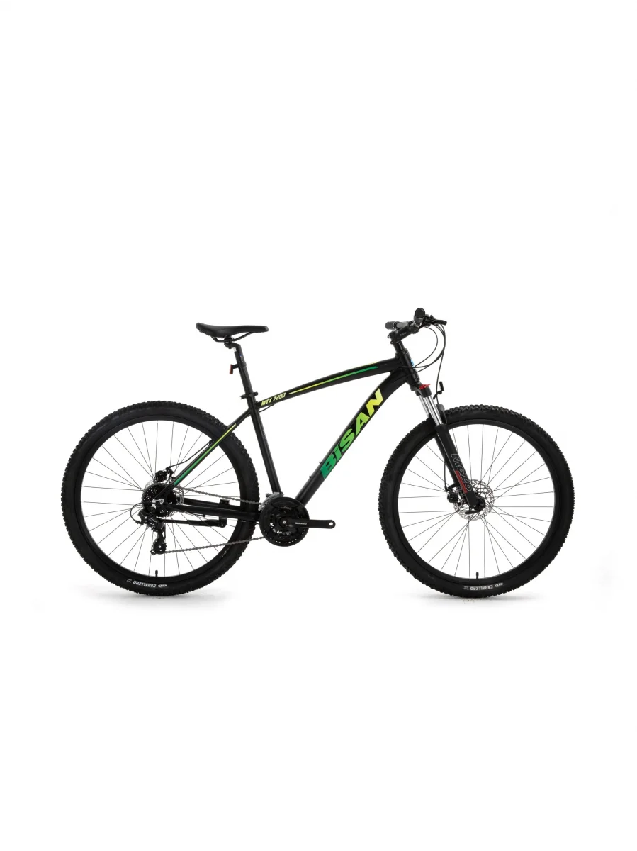 BİSAN MTX 7200 ERKEK DAĞ BİSİKLETİ 39.5CM MD 26 JANT 24 VİTES MAT SİYAH YEŞİL