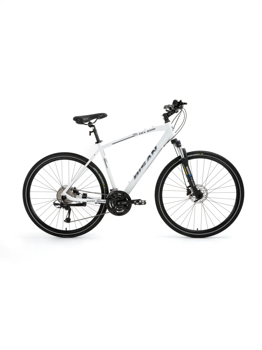 BİSAN TRX 8500 ERKEK ŞEHİR BİSİKLETİ 46CM HD 28 JANT 27 VİTES MAT BEYAZ LACİVERT