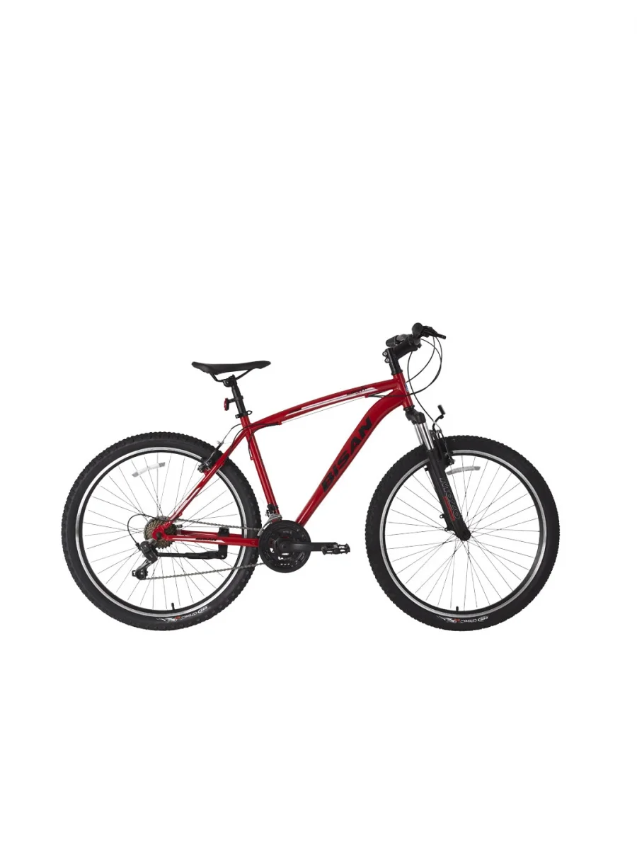 BİSAN LEON ERKEK DAĞ BİSİKLETİ 48CM V 27.5 JANT 21 VİTES BAYRAK KIRMIZI SİYAH