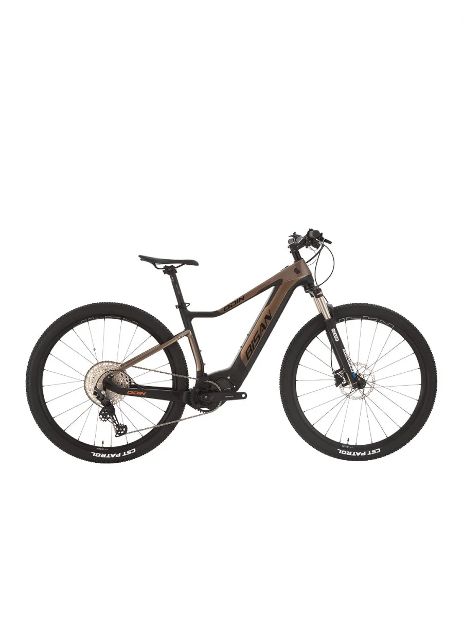 BİSAN ODIN DEORE ELEKTRİKLİ ERKEK DAĞ BİSİKLETİ 43CM HD 29 JANT 12 VİTES KAHVERENGİ TURUNCU SARI