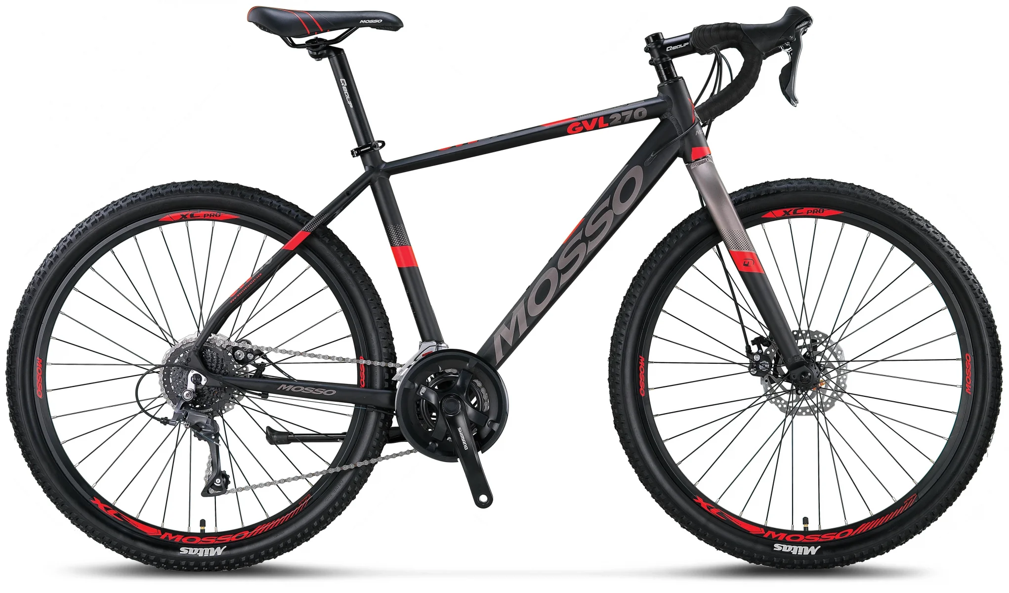MOSSO GVL270 CLARIS ERKEK YARIŞ BİSİKLETİ 533H MD 27.5 JANT 16 VİTES SİYAH KIRMIZI