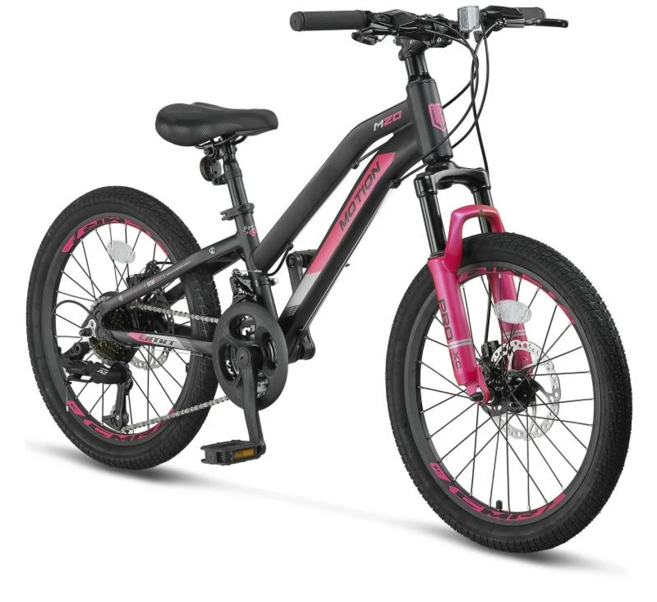 ÜMİT 2079 MOTION L-2D  KIZ ÇOCUK BİSİKLETİ 254H 20 JANT 21 VİTES SİYAH PEMBE