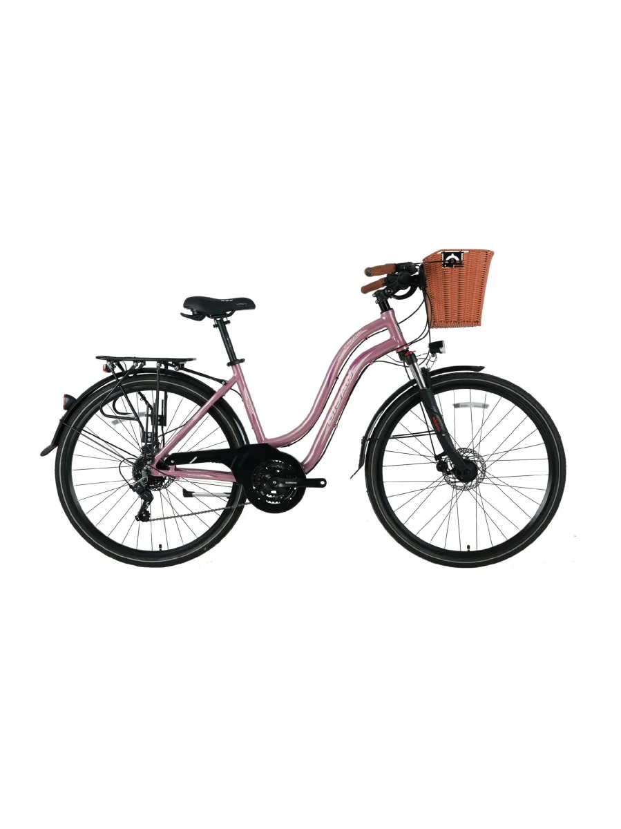BİSAN CTX 6300 BAYAN ŞEHİR BİSİKLETİ 460H MD 28 JANT 21 VİTES PEMBE MOR