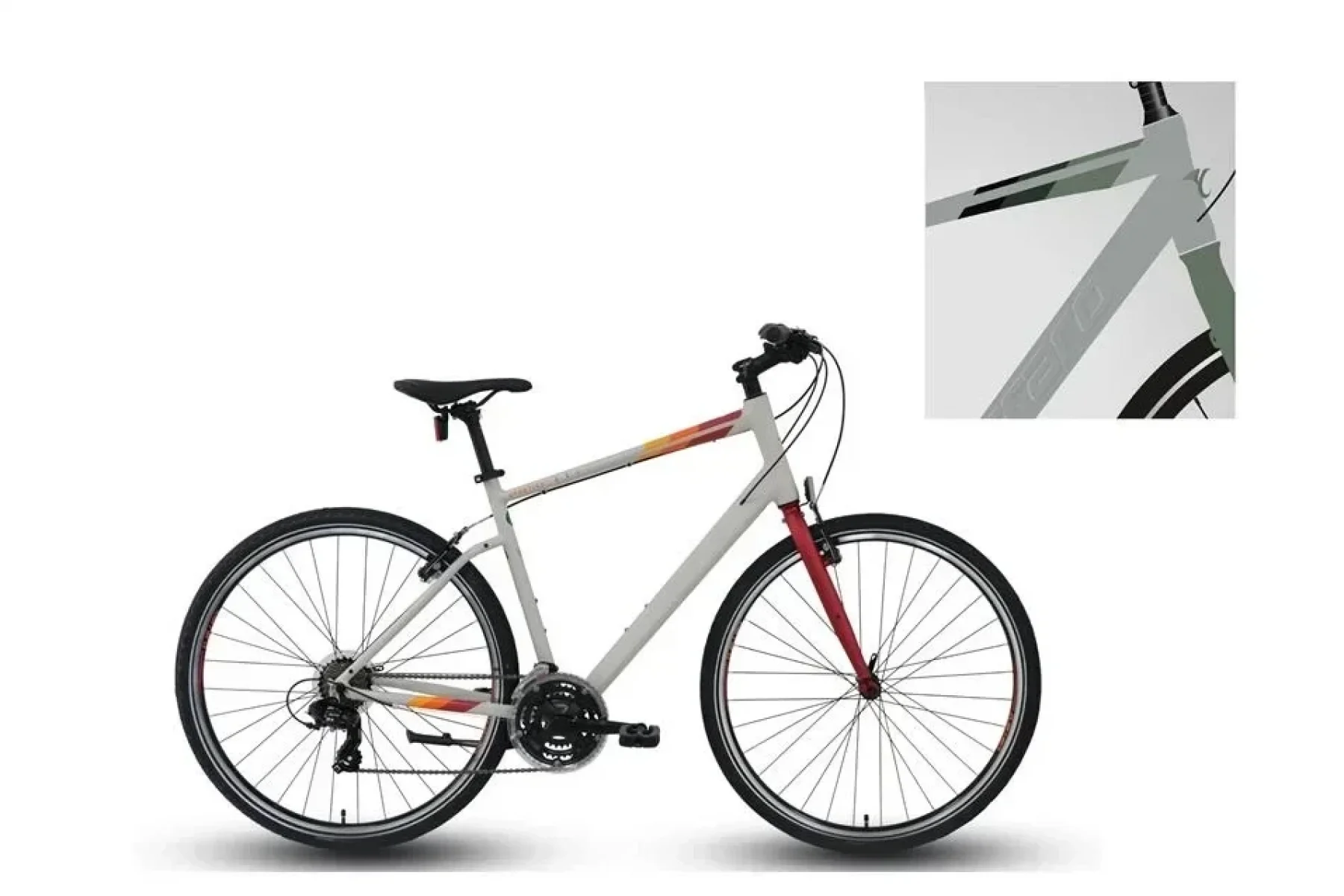 CARRARO SPORTIVE 321 ERKEK ŞEHİR BİSİKLETİ 480H V 28 JANT 21 VİTES GRİ YEŞİL KAHVE