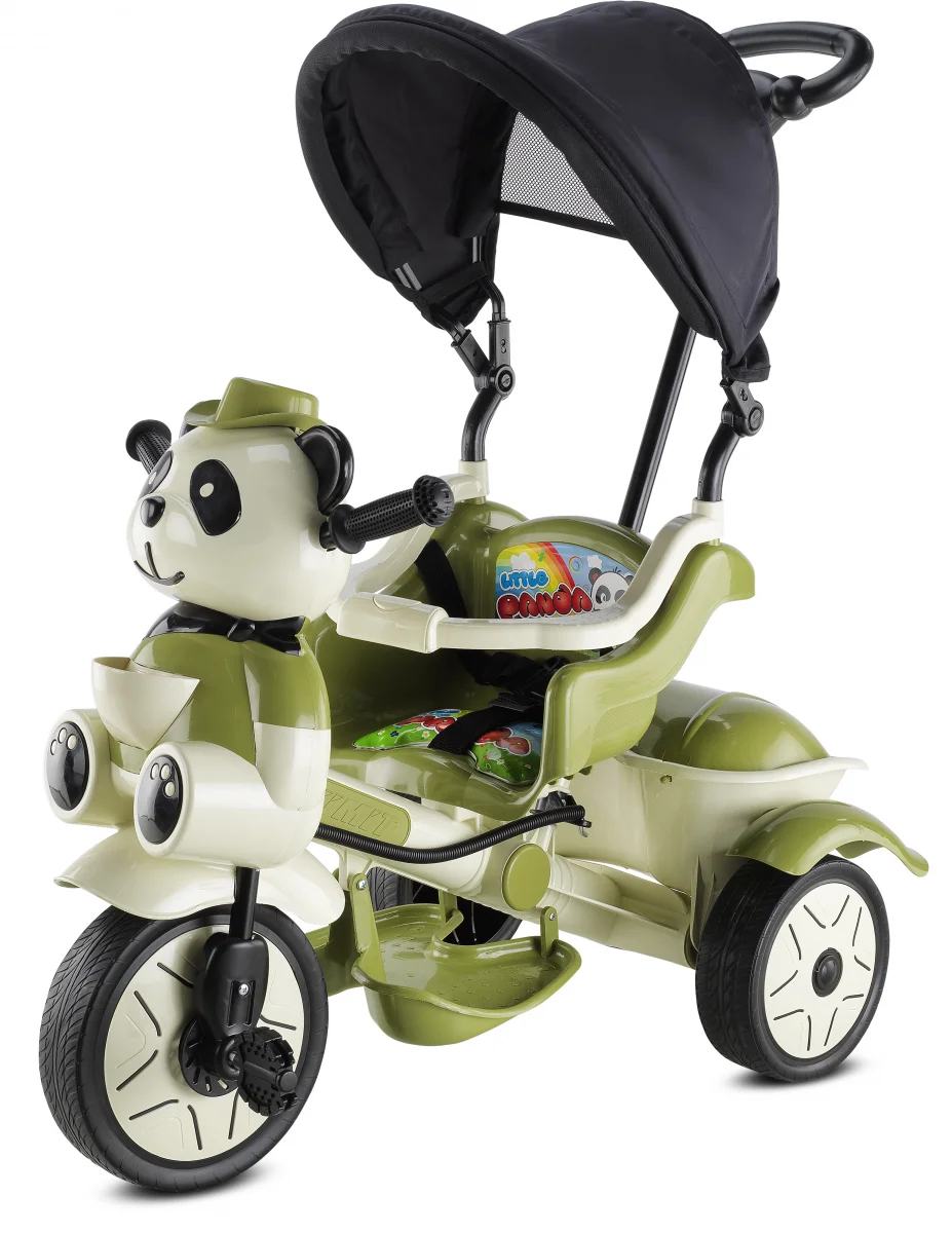 BABYHOPE 127 LITTLE PANDA ÜÇ TEKER KONTROLLÜ BEBEK BİSİKLETİ YEŞİL BEJ