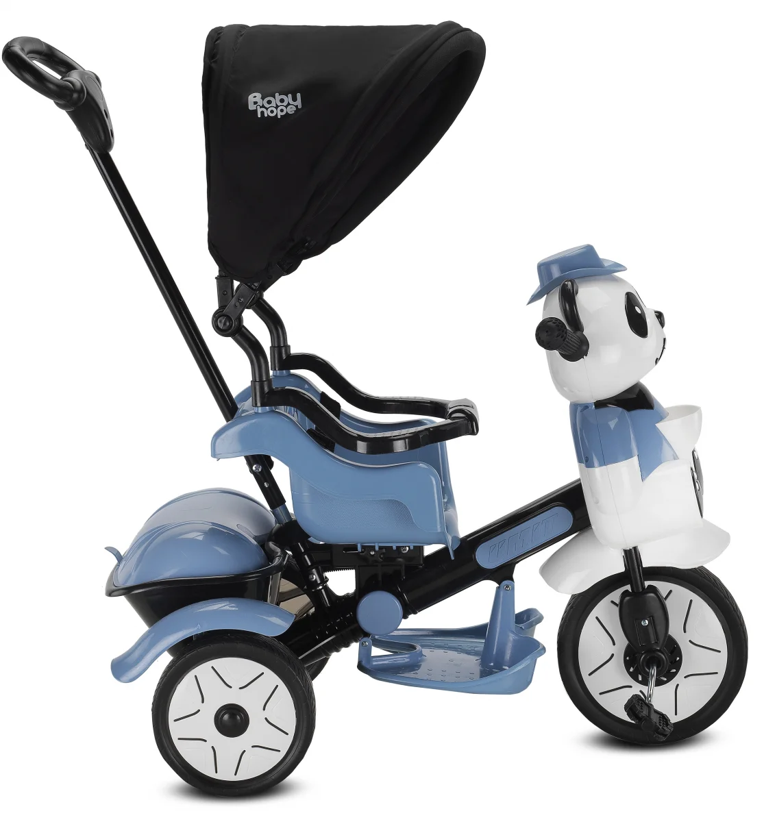 BABYHOPE 127 LITTLE PANDA ÜÇ TEKER KONTROLLÜ BEBEK BİSİKLETİ PASTEL MAVİ