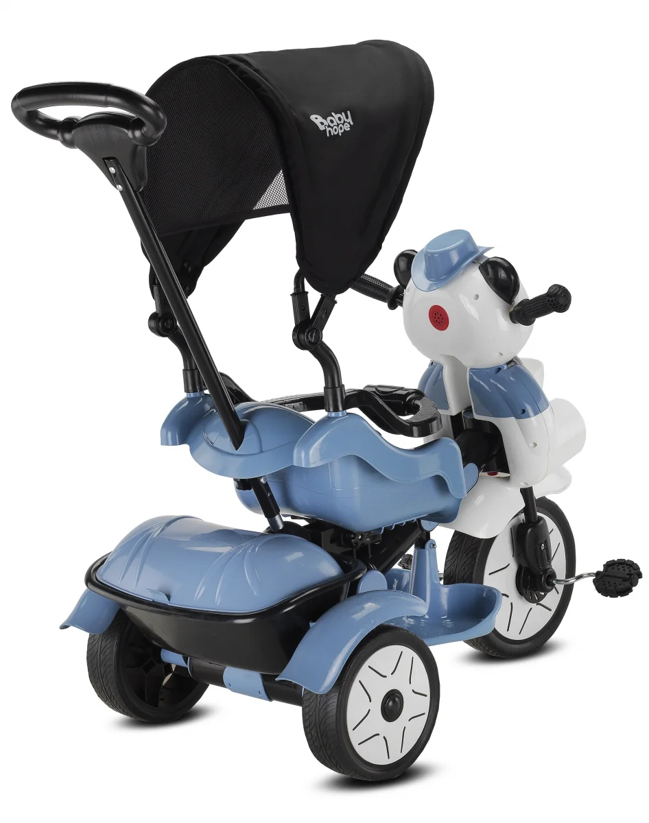 BABYHOPE 127 LITTLE PANDA ÜÇ TEKER KONTROLLÜ BEBEK BİSİKLETİ PASTEL MAVİ