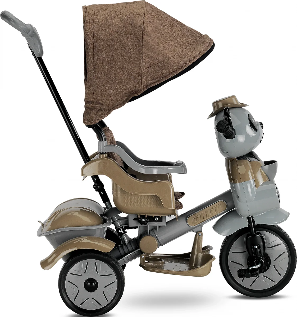 BABYHOPE 127 LITTLE PANDA LÜKS ÜÇ TEKER KONTROLLÜ BEBEK BİSİKLETİ KAHVE