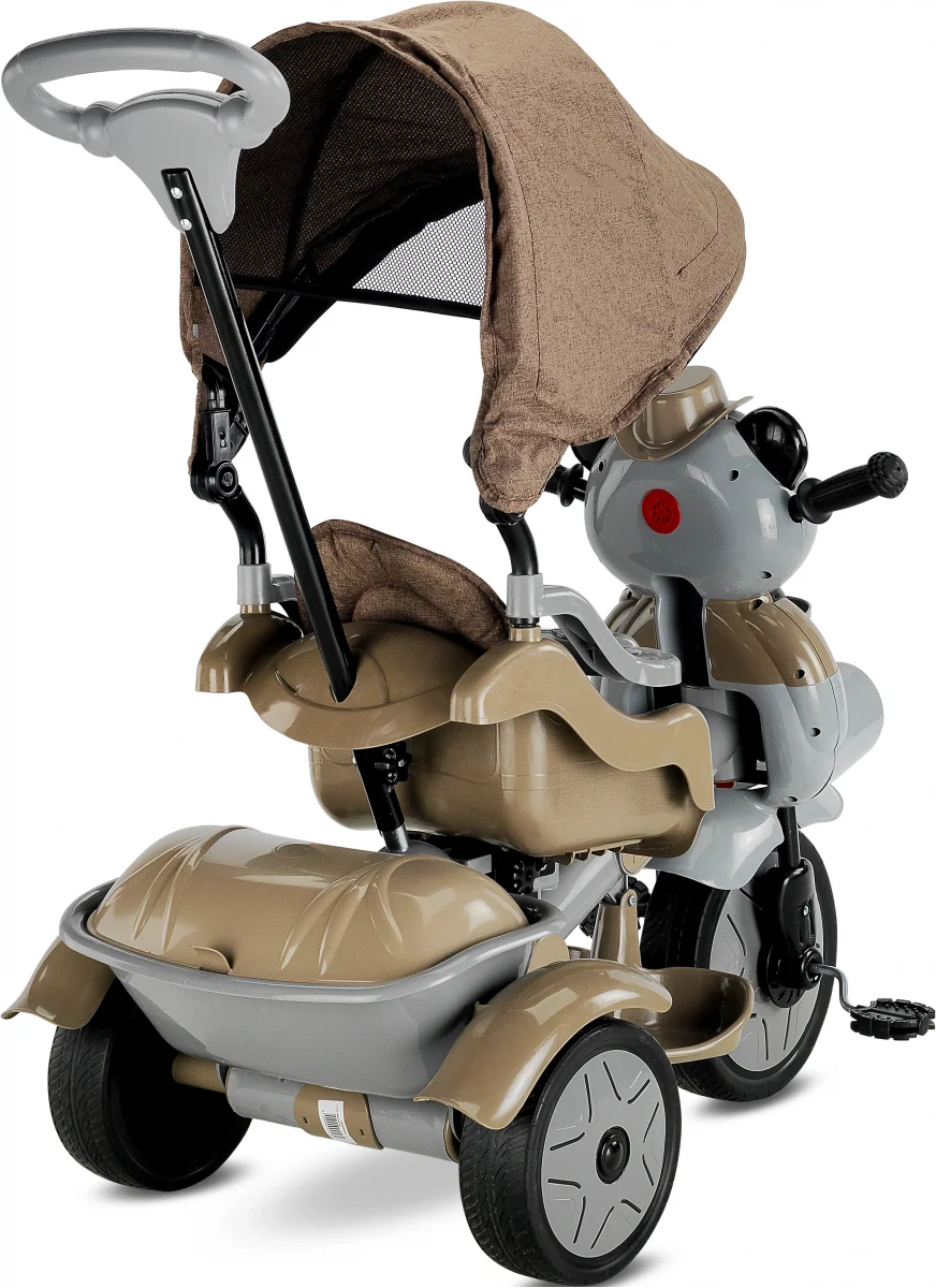 BABYHOPE 127 LITTLE PANDA LÜKS ÜÇ TEKER KONTROLLÜ BEBEK BİSİKLETİ KAHVE