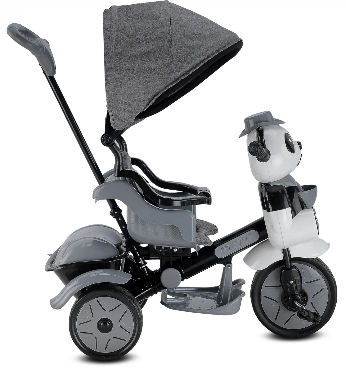 BABYHOPE 127 LITTLE PANDA LÜKS ÜÇ TEKER KONTROLLÜ BEBEK BİSİKLETİ GRİ