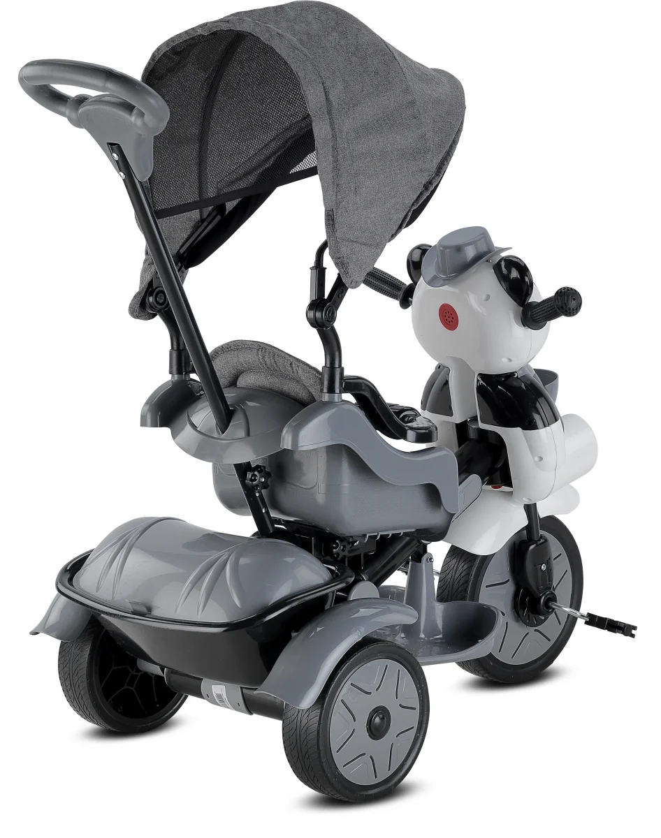 BABYHOPE 127 LITTLE PANDA LÜKS ÜÇ TEKER KONTROLLÜ BEBEK BİSİKLETİ GRİ