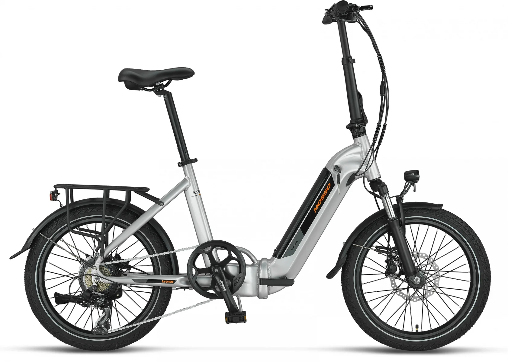 MOSSO KRONOS ELEKTRİKLİ KATLANIR BİSİKLET 390H HYD 20 JANT 7 VİTES SİLVER