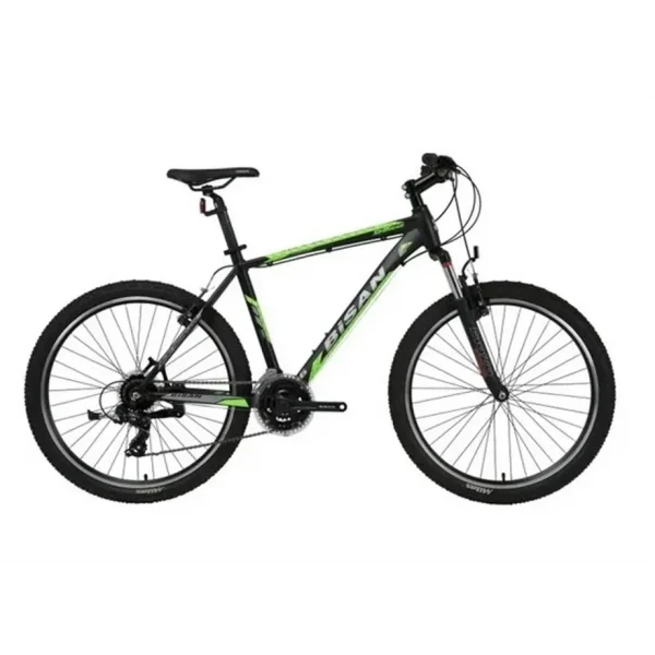 BİSAN MTX 7050 ERKEK DAĞ BİSİKLETİ 43CM V 26 JANT 21 VİTES MAT SİYAH YEŞİL