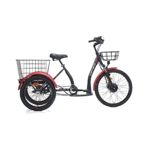 CARRARO E-LINE ePACK 2.1 UNISEX BİSİKLET 410H HD 24 JANT NEX.3 VİTES MAT SİYAH KIRMIZI GRİ