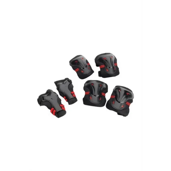 HATTRICK PS20 ÇOCUK BİSİKLET PATEN KAYKAY KORUYUCU SET L BEDEN KIRMIZI SİYAH