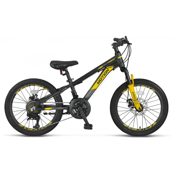 ÜMİT 2078 MOTION M-2D ERKEK ÇOCUK BİSİKLETİ 254H 20 JANT 21 VİTES SİYAH SARI