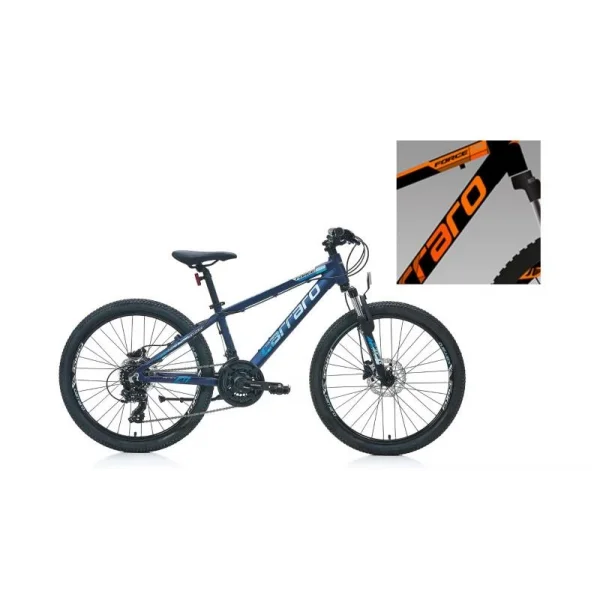 CARRARO FORCE 420 ERKEK DAĞ BİSİKLETİ 325H HD 24 JANT 21 VİTES MAT SIYAH TURUNCU GUMUS