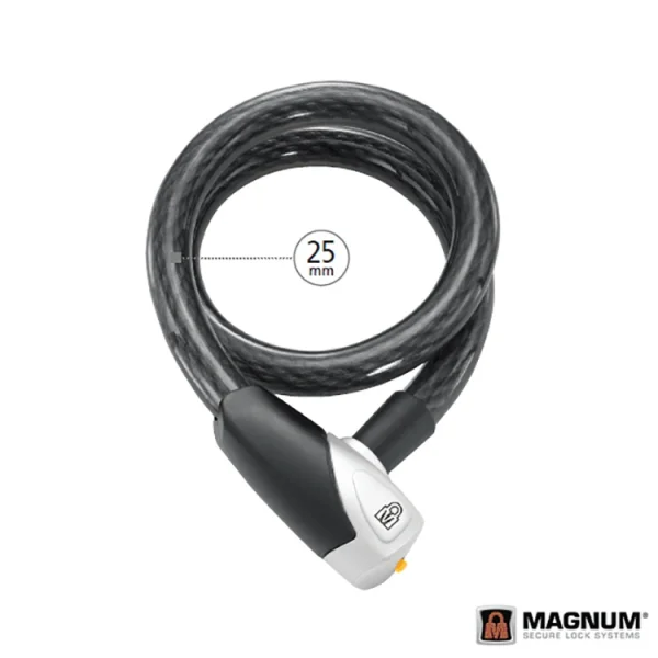 UMT MAGNUM BİSİKLET KİLİT COIL ANAHTARLI 3021 CABLE LOCK 110CM-25MM SİYAH KLT-116