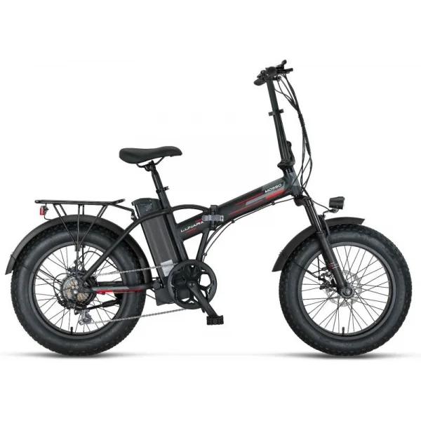 MOSSO LUNARA-RR ELEKTRİKLİ KATLANIR BİSİKLET 420H MD 20 JANT 7 VİTES MAT SİYAH KIRMIZI