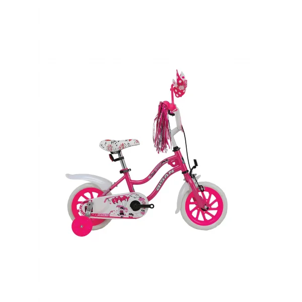 BİSAN HAPPY KIZ ÇOCUK BİSİKLETİ 21CM V 12 JANT METALİK PEMBE KIRMIZI