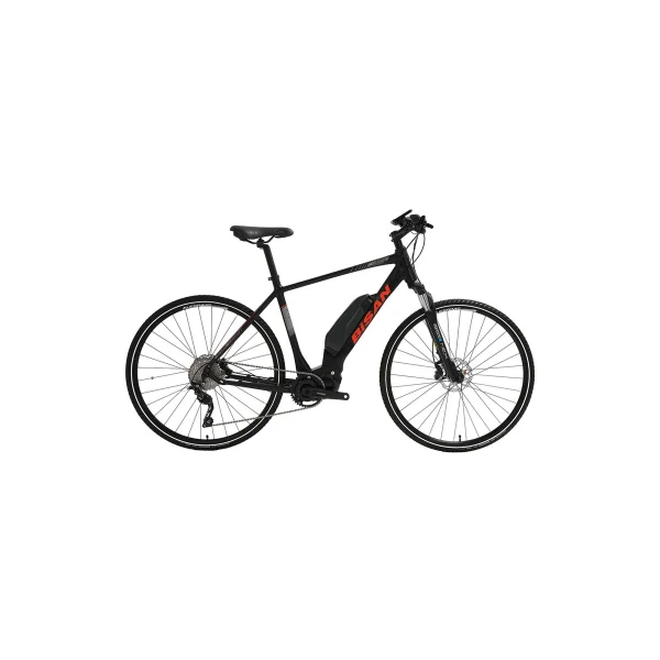 BİSAN E-TREKKING ELEKTRİKLİ ERKEK ŞEHİR BİSİKLETİ 53CM HD 28 JANT 10 VİTES MAT SİYAH KIRMIZI
