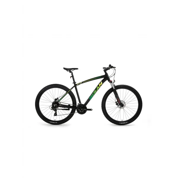 BİSAN MTX 7200 ERKEK DAĞ BİSİKLETİ 39.5CM MD 26 JANT 24 VİTES MAT SİYAH YEŞİL