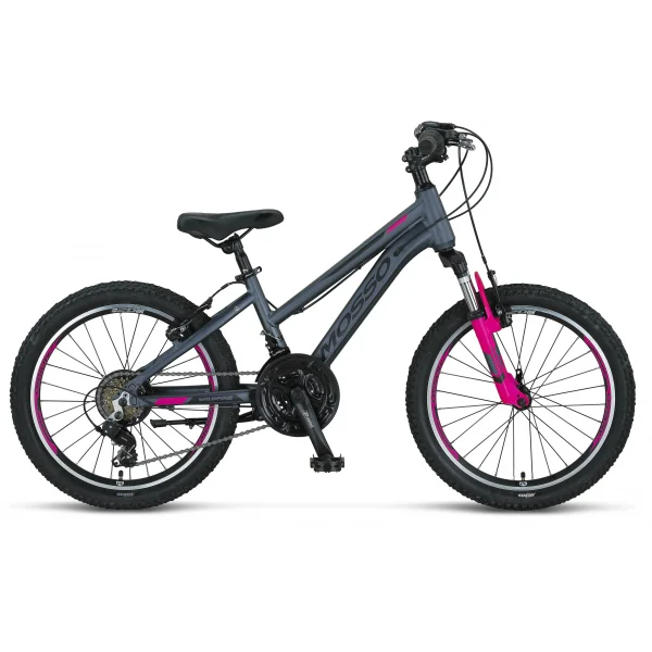 MOSSO WILDFIRE L-20-V KIZ ÇOCUK BİSİKLETİ 280H 20 JANT 18 VİTES ANTRASİT PEMBE