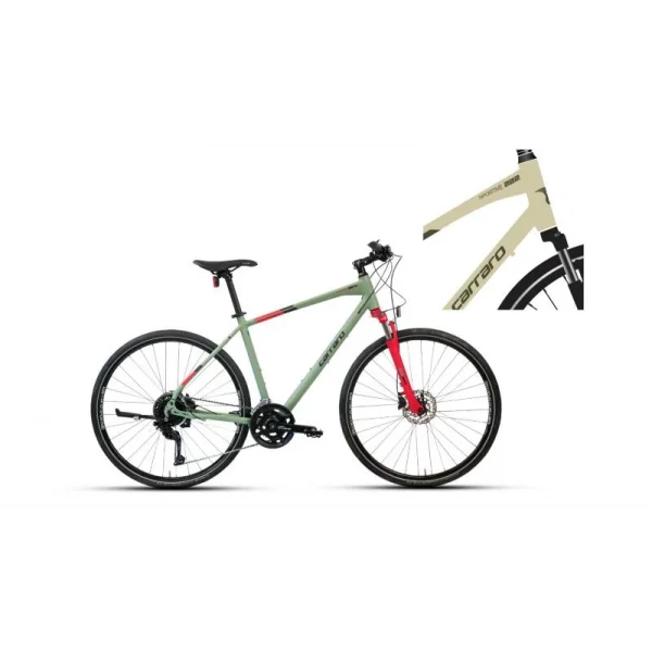 CARRARO SPORTIVE 227C ERKEK ŞEHİR BİSİKLETİ 508H HD 28 JANT 18 VİTES MAT LIME YEŞİL KOYU YEŞİL KAHVE