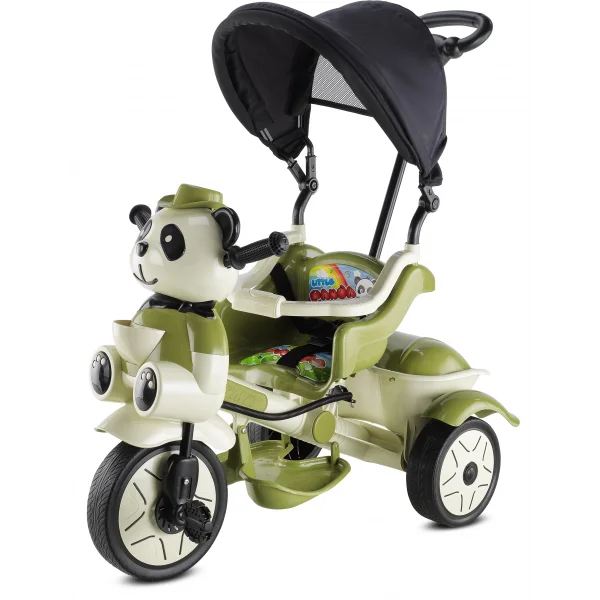 BABYHOPE 127 LITTLE PANDA ÜÇ TEKER KONTROLLÜ BEBEK BİSİKLETİ YEŞİL BEJ