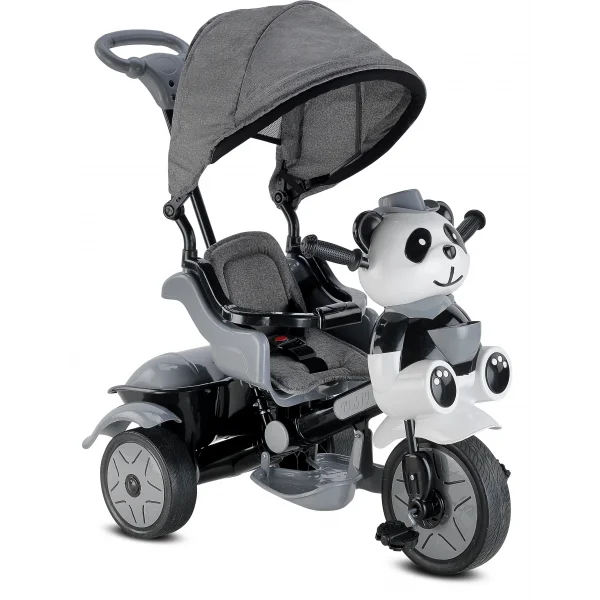 BABYHOPE 127 LITTLE PANDA LÜKS ÜÇ TEKER KONTROLLÜ BEBEK BİSİKLETİ GRİ