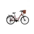 BİSAN SANDY SEPETLİ KADIN ŞEHİR BİSİKLETİ 43CM V 26 JANT 21 VİTES BORDO BEYAZ