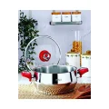 VIVALDI TOMBO ÇELİK TENCERE DERİN KIRMIZI KUPLU 24X14 6.5 LT  G769