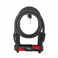 İMPACT BİSİKLET UVY U-KİLİT HALAT ANAHTARLI 12X1800 SİYAH KIRMIZI KLT-501