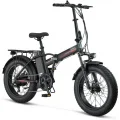 MOSSO LUNARA-RR ELEKTRİKLİ KATLANIR BİSİKLET 420H MD 20 JANT 7 VİTES MAT SİYAH KIRMIZI