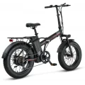 MOSSO LUNARA-RR ELEKTRİKLİ KATLANIR BİSİKLET 420H MD 20 JANT 7 VİTES MAT SİYAH KIRMIZI
