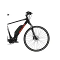 BİSAN E-TREKKING ELEKTRİKLİ ERKEK ŞEHİR BİSİKLETİ 50CM HD 28 JANT 10 VİTES MAT SİYAH KIRMIZI