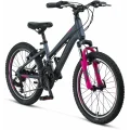 MOSSO WILDFIRE L-20-V KIZ ÇOCUK BİSİKLETİ 280H 20 JANT 18 VİTES ANTRASİT PEMBE