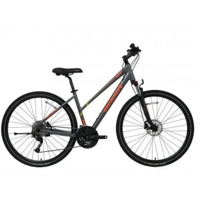BİSAN TRX 8300 KADIN ŞEHİR BİSİKLETİ 45CM MD 28 JANT 24 VİTES TOURNEY METALİK GRİ TURUNCU