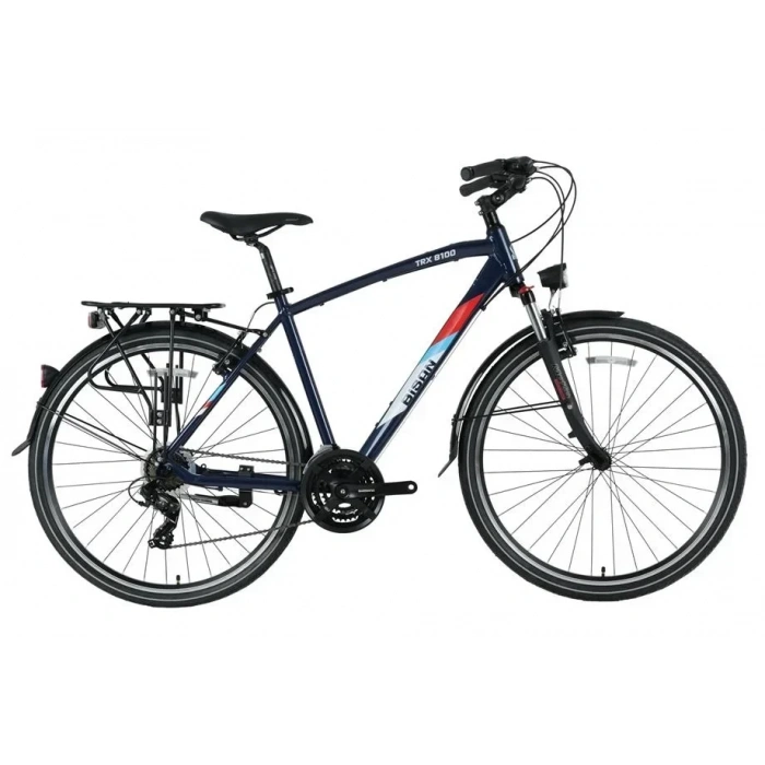 BİSAN TRX 8100 CITY ERKEK ŞEHİR BİSİKLETİ 50CM V 28 JANT 21 VİTES LACİVERT YEŞİL BEYAZ