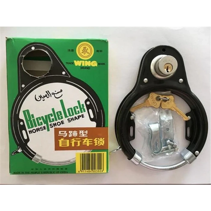WING BRAND S275 BİSİKLET KİLİDİ ANAHTARLI KADRO MONTELİ SİYAH