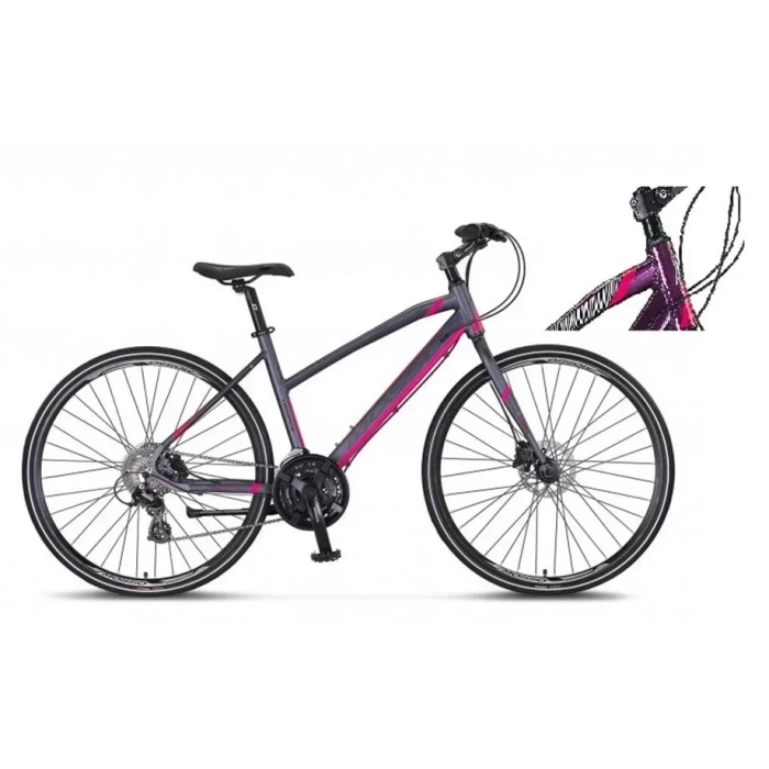 MOSSO LEGARDA-2321-LDM-H KADIN ŞEHİR BİSİKLETİ 410H 28 JANT 21 VİTES MÜRDÜM PEMBE