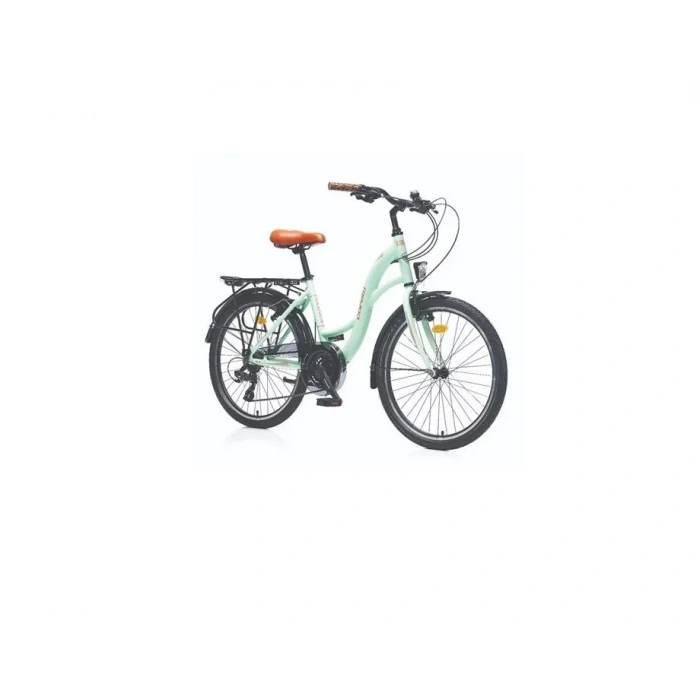 CORELLİ GLOWIE KADIN ŞEHİR BİSİKLETİ 510H V 28 JANT 21 VİTES MİNT YEŞİL KAHVE