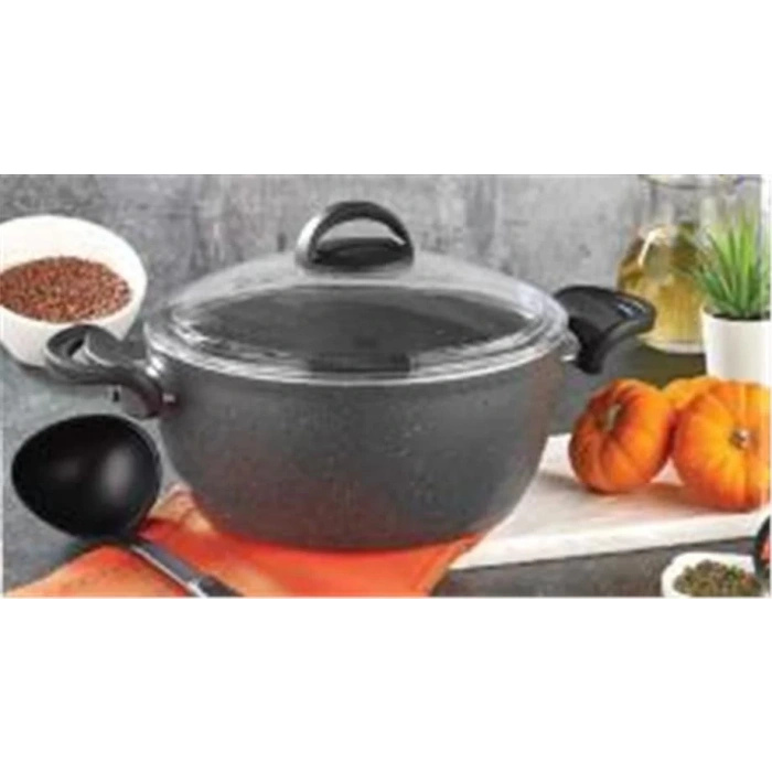 EDA COOKWARE ZETRA TENCERE DERİN GRANİT 24 CM GRİ  ZK-037