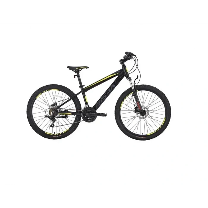BİSAN COOPER ERKEK DAĞ BİSİKLETİ 30 CM HD 24 JANT 21 VİTES MAT SİYAH SARI