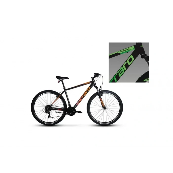 CARRARO FORCE 900 ERKEK DAĞ BİSİKLETİ 520H V 29 JANT 21 VİTES MAT SİYAH YEŞİL GÜMÜŞ