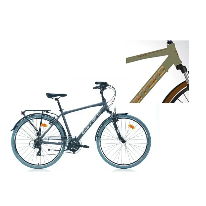 CARRARO ELITE 704 ERKEK ŞEHİR BİSİKLETİ 52H V 28 JANT 21 VİTES MAT METALİK AÇIK YEŞİL KAHVE BAKIR