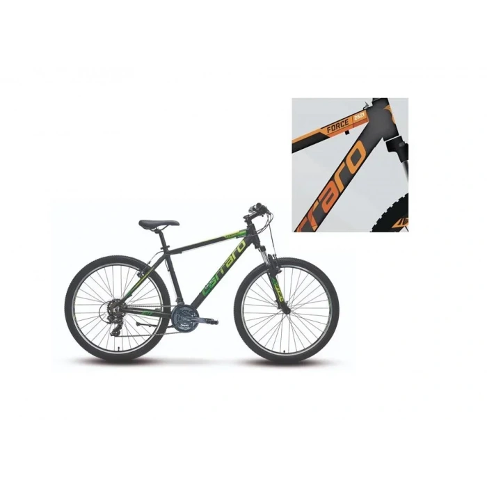 CARRARO FORCE 700 ERKEK DAĞ BİSİKLETİ 432H V 27.5 JANT 21 VİTES MAT ANTRASİT TURUNCU BEYAZ