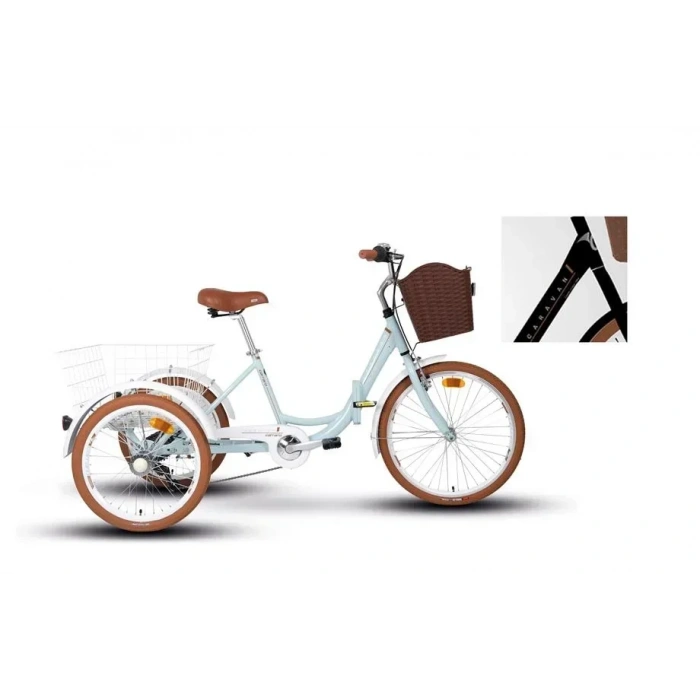 CARRARO CARAVAN KARGO KATLANIR ŞEHİR BİSİKLETİ 410H V 24 JANT 6 VİTES SİYAH KAHVERENGİ