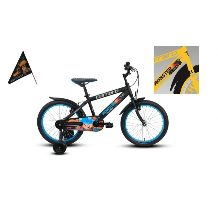 CARRARO MONSTER ERKEK ÇOCUK BİSİKLETİ 210H V 12 JANT SARI GRİ SİYAH SARI